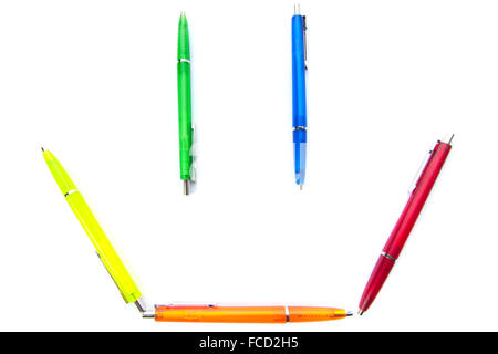 Multi-colored pens. Stock Photo