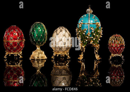 Group Faberge eggs. Stock Photo