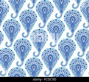 Intricate Indigo Paisley Pattern Stock Vector Image & Art - Alamy