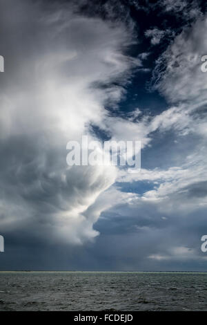 Netherlands, Kerkwerve, The Oosterschelde estuary. Impressive clouds. Stock Photo