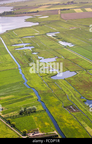 Netherlands, Eemnes, Border with the North Sea before land reclamation. The pools are leftovers from inundations of sea Wielen. Stock Photo