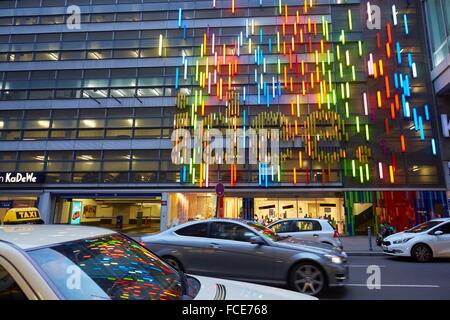Charlottenburg, KaDeWe Department Store, neon sign, taxi, Berlin, Germany