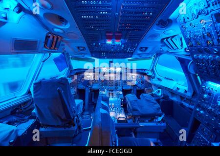 Cockpit. Airbus A300B aircraft. Aeroscopia. Aeronautical Museum ...