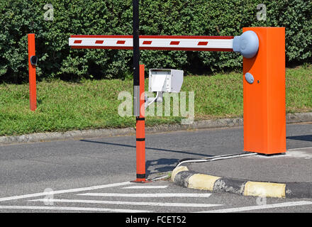 Parking lot gate Stock Photo