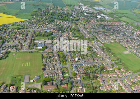 An aerial view of the Northamptonshire village of Brixworth Stock Photo ...