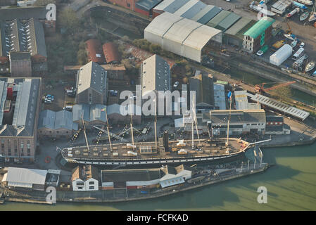 An aerial view of the SS Great Britain, now a museum ship in Bristol Stock Photo