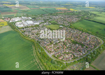 An aerial view of Bar Hill, near Cambridge Stock Photo