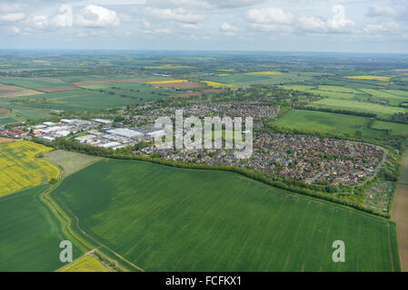 An aerial view of Bar Hill, near Cambridge Stock Photo