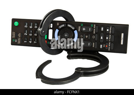 Remote control smart TV isolated on a white background Stock Photo
