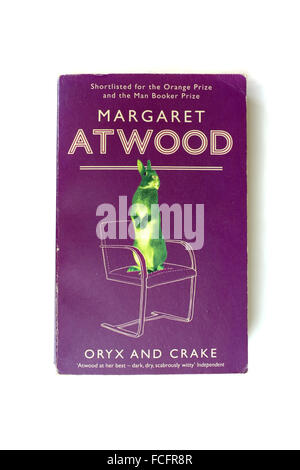 Margaret Atwood's Oryx and Crake photographed against a white background. Stock Photo