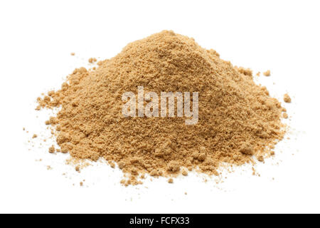 Heap of ground ginger on white background Stock Photo