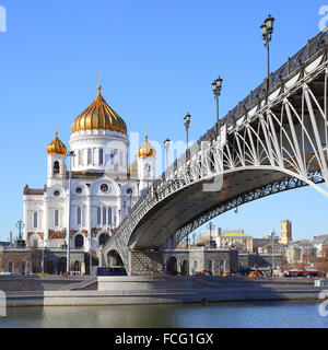 Cathedral of Christ the Saviour in Moscow, Russia Stock Photo