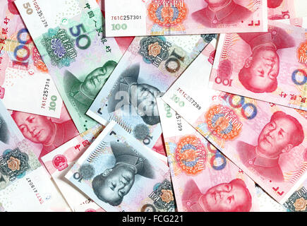 Chinese yuan banknotes close up Stock Photo