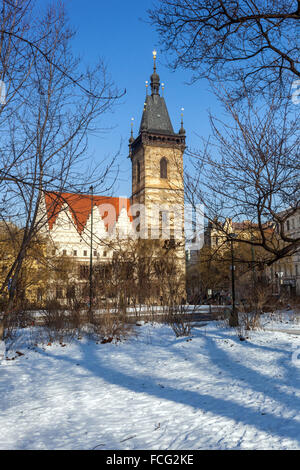 Karlovo namesti, New Town Hall, Charles Square, Prague, Czech Republic Stock Photo