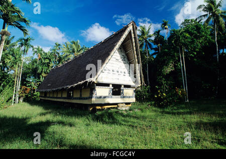 Republic of Palau, Museum, Abai, Koror, Bai or Menʻs meeting house Stock Photo