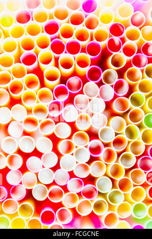 Box of straws seen from above. Stock Photo