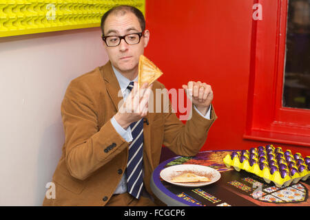 Cadbury Creme Egg café, pop-up venue selling various creme egg themed dishes, Soho, London, England, UK Stock Photo