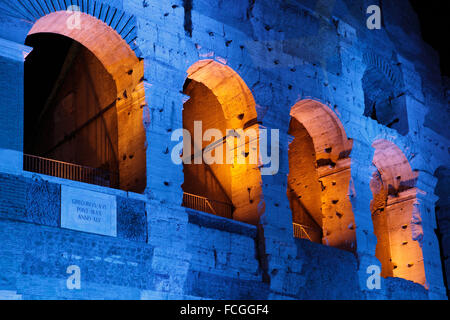 The Colosseum or Coliseum or Flavian Amphitheatre in Rome, Italy;  (Latin: Amphitheatrum Flavium); Anfiteatro Flavio or Colosseo Stock Photo