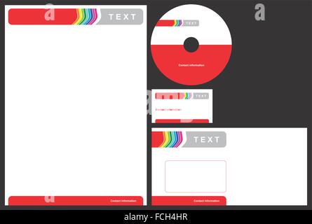 Business package with business card, letterhead, envelope and cd. Stock Vector