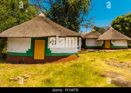 South Africa. Mapoch Ndebele Village, near Pretoria. traditional wall ...