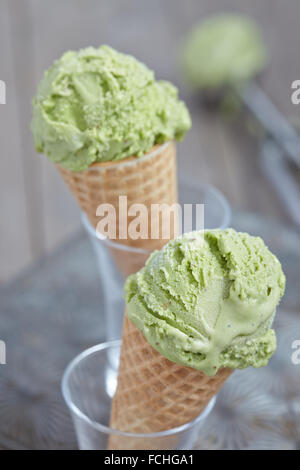 Matcha ice cream Stock Photo