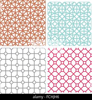 Modern mesh seamless pattern in geometric style, vector Stock Vector