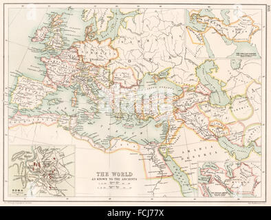 ANCIENT WORLD: Inset Persian & Alexander the Great's Empires. Rome, 1891 map Stock Photo