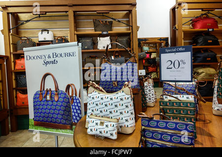 Vero Beach Florida,Vero Beach Outlets,Dooney & and Bourke,women's,handbag  handbags purse purses pocketbook pocketbooks,purses,sign,logo,30% discount  o Stock Photo - Alamy