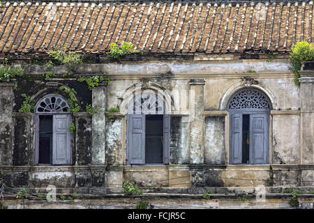 Windows in the Old Customs House, Bangkok Stock Photo