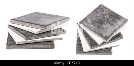 ceramic tile closeup isolated on a white background Stock Photo