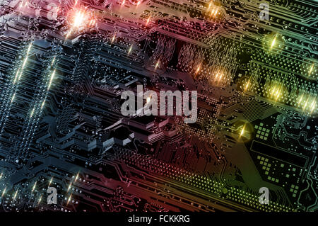 Circuit board with microchips cpu computer Stock Photo - Alamy