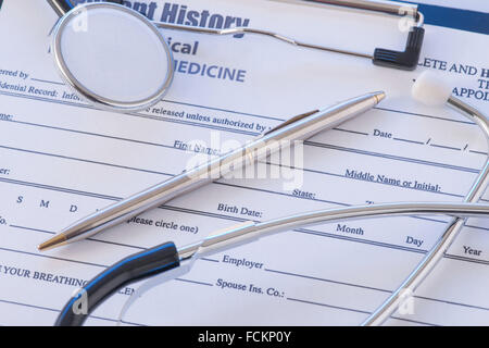 Doctors essentials are lying on the table. Stock Photo