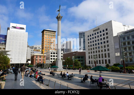 Union Square in shopping district of San Francisco, California, USA Stock Photo