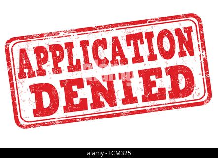 Application denied grunge rubber stamp on white background, vector illustration Stock Vector