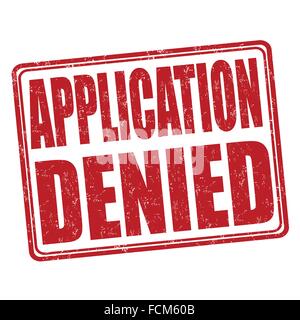 Application denied grunge rubber stamp on white background, vector illustration Stock Vector