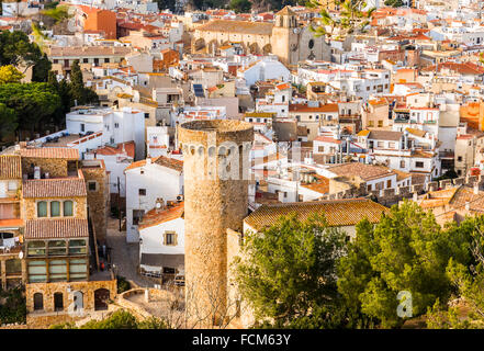 Tossa de Mar village in the afternoon, Costa Brava, Catalonia Stock Photo