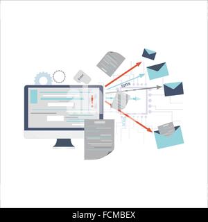 Icon of sending post, e-mail, spam Stock Vector