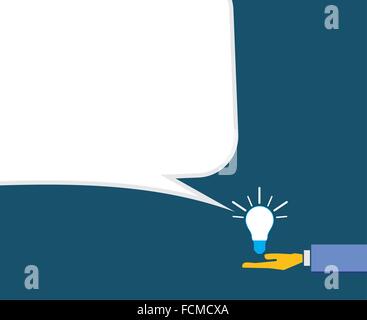 Idea with human hand Stock Vector