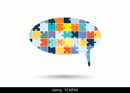 Abstract bubble of puzzle pieces Stock Vector