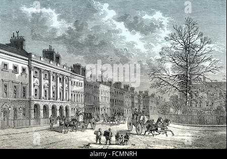 MAYFAIR: Grosvenor Square. London, antique print c1880 Stock Photo - Alamy