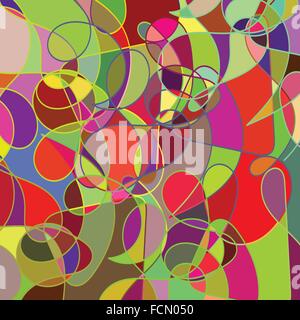 Geometric abstract colored multicolor mosaic backdrop  with swirls, vector illustration Stock Vector