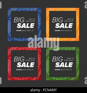 Big Sale tags with  text on square sticker tags Stock Vector