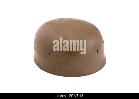 German army paratrooper helmet (model M38) from Second World War time, on isolated background Stock Photo