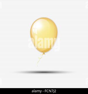 Abstract golden balloon with ribbon for your design Stock Vector