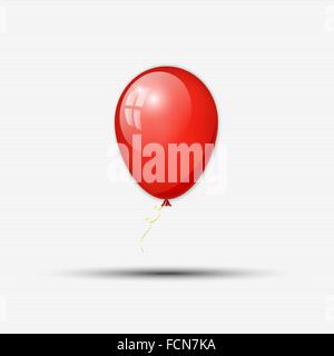 Abstract red balloon with ribbon for your design Stock Vector