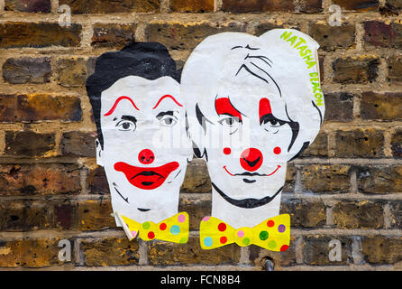 LONDON, UK - JANUARY 13TH 2016: A paste-up urban artwork by Natasha Deacon on a wall in East London, on 13th January 2016. Stock Photo