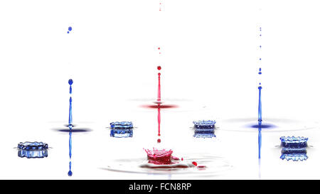 Colored water droplets Stock Photo