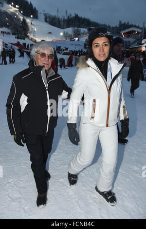 Kitzbuehel, Austria. 23rd Jan, 2013. Bernie Ecclestone and his daughter Tamara Ecclestone pictured after the Hahnenkamm race in Kitzbuehel, Austria, 23 January 2013. PHOTO: FELIX HOERHAGER/DPA/Alamy Live News Stock Photo