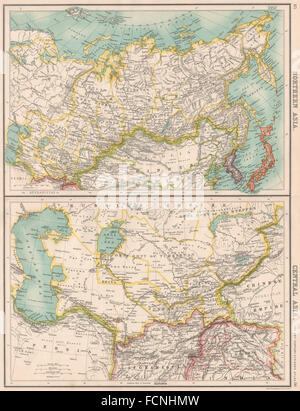 NORTH & CENTRAL ASIA: Khiva Bukhara Turkistan. Unresolved borders, 1898 ...