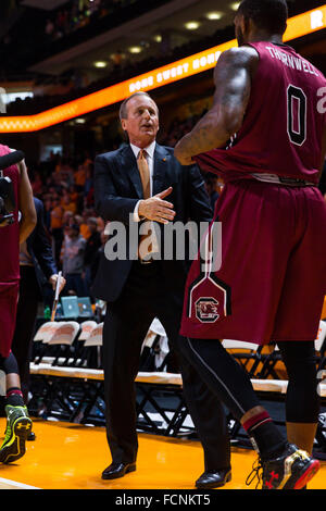 Knoxville, Tennessee, USA. 23rd  January, 2016. head coach Rick Barnes of the Tennessee Volunteer after the NCAA basketball game between the University of Tennessee Volunteers and the University of South Carolina Gamecocks at Thompson Boling Arena in Knoxville TN Tim Gangloff/CSM Stock Photo